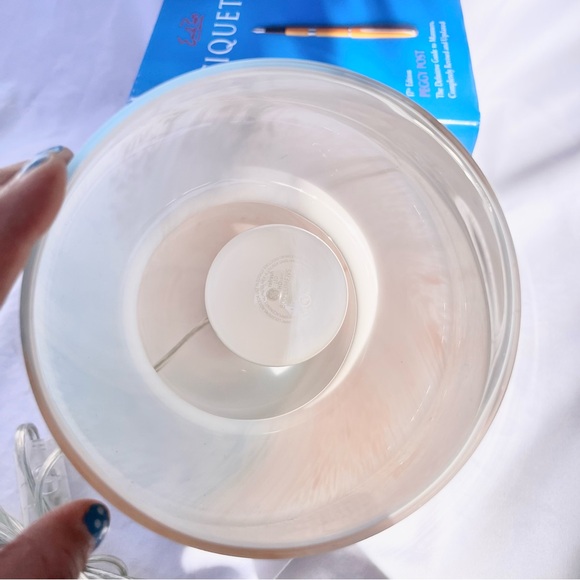 URBAN OUTFITTERS | ANSEL GLASS TABLE LAMP MARBLE SWIRLS WATERCOLOR MULTI-COLOR - Picture 8 of 9